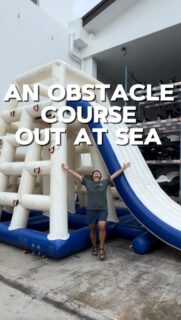 Velda is always telling her friends that her mothers are crazy. 

We now have an obstacle course for rent (with delivery and set up included) on top of our Efoil/jetboard/trampoline/SUP/floating mat/towables/floating gym mat. 

We are basically your watersports center out at sea:)

Perfect for kids parties to corporate team building events.