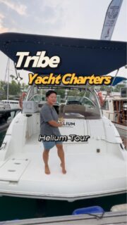 HELIUM TOUR

Helium is suitable for small groups of 6-8 pax even though we can take a maximum of 11 guests + captain and crew.

Definitely the most family oriented boat as we have age appropriate life vest for kids. Stairs to the bow is right in the center of the boat (this was my priority when I bought the boat!), no ladder or steep steps.

Boat includes all basic amenities and toiletries so all you have to do is just show up:) we also have our in-house bbq menu for you to enjoy. 

38’ in length for up to 11 pax
Includes ice, ice water, cups, plates, utensils.
Floating mat, stand up paddle board.
Weber gas grill, JBL KTV.

Also option to add on slide, trampoline, jetboard, bbq, towables, giant float and many more!

The only yacht in Singapore with one Efoil included in the charter:)